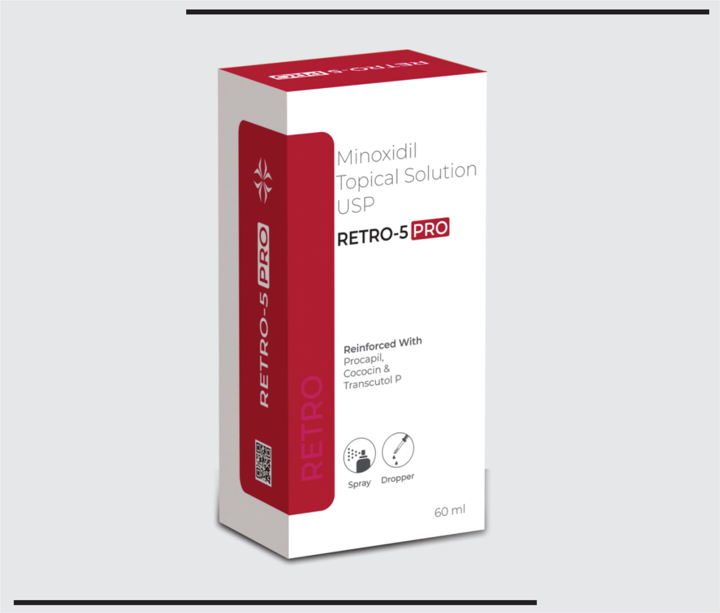 Retro 5 Pro (Minoxidil Solution 5% With Procapil Transutol P and Cococin)