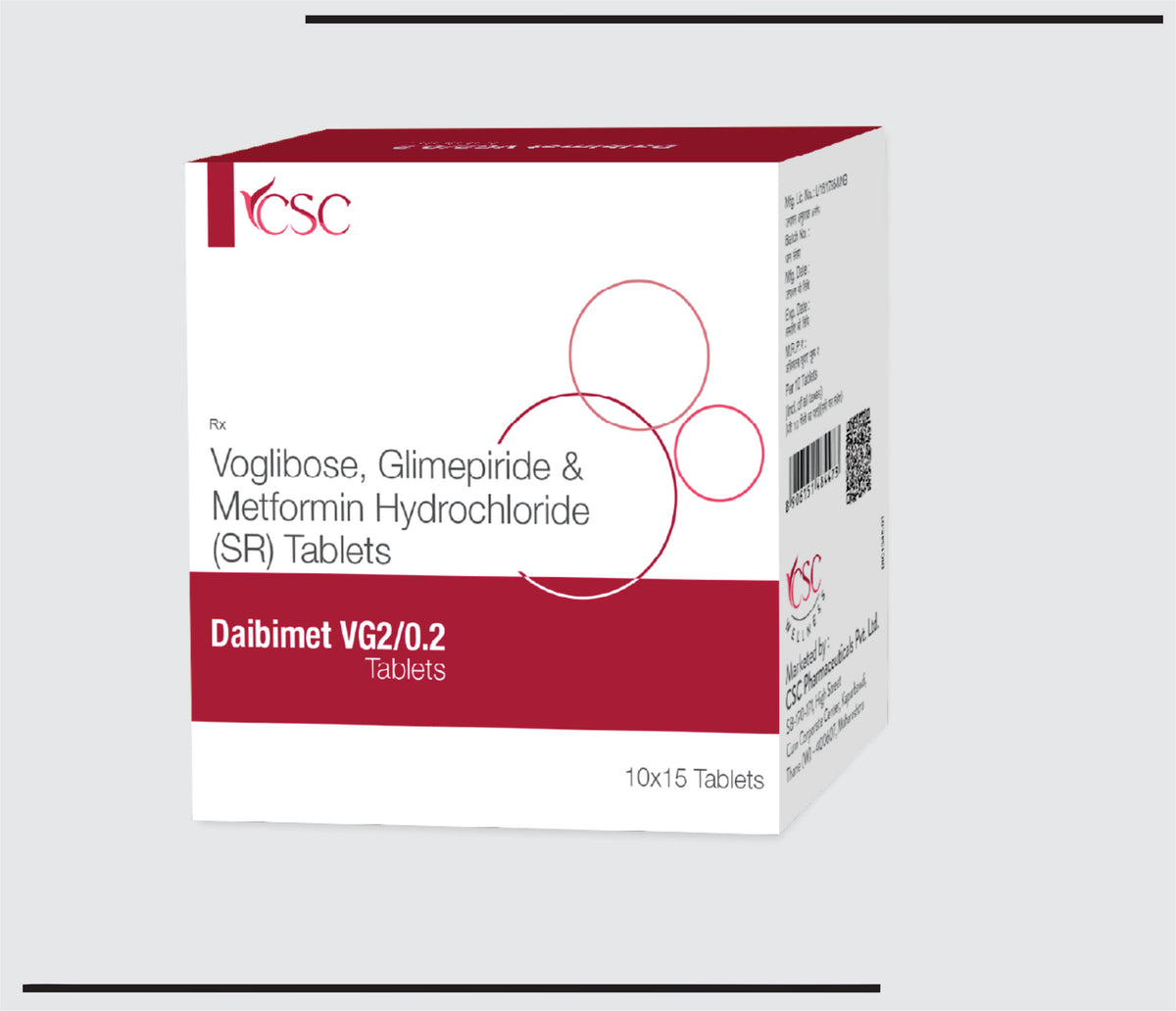 Daibimet VG2/0.2 (10x15) Metformin HCL 500mg  + Glimepride 2mg + Voglibose 0.3mg by Csc