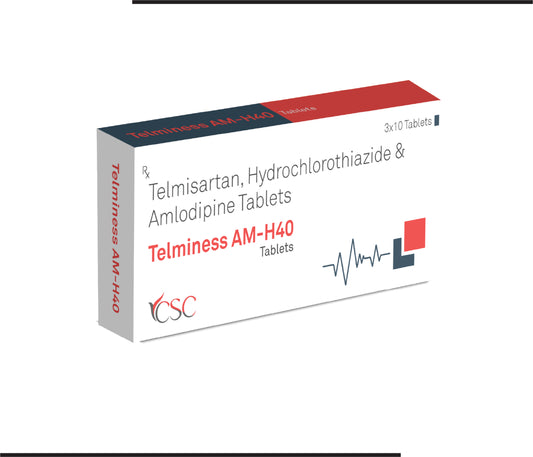 Telminess AM-H40 (10X3X10) Telmisartan 40mg + Hydrochlorthiazide 12.5mg + Amlodinoine 5mg  by Csc