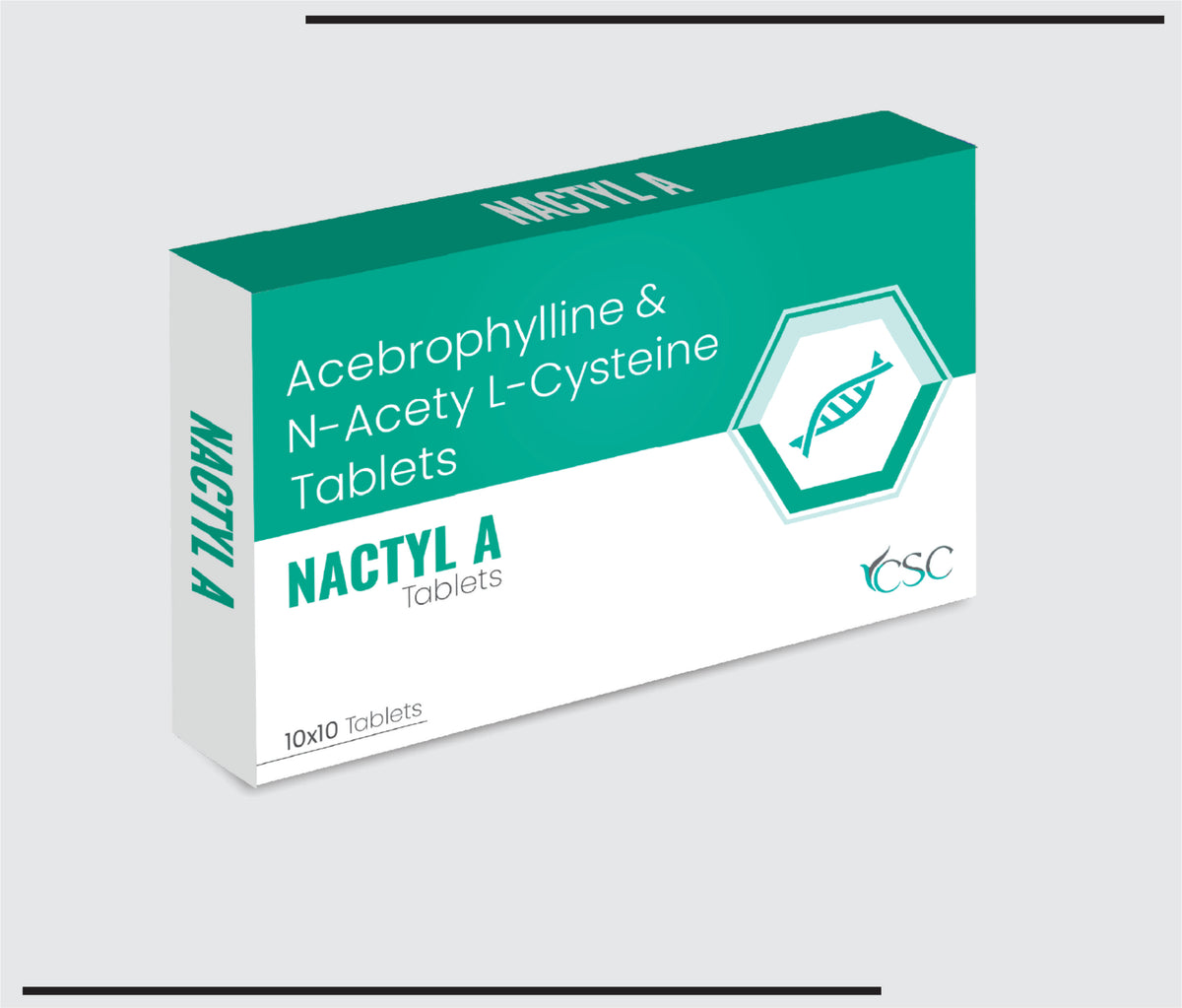 Nactyle A (10x1x10) Acebrophylline 100 mg+N -Acetyle L-Cysteine 600 mg  by Csc