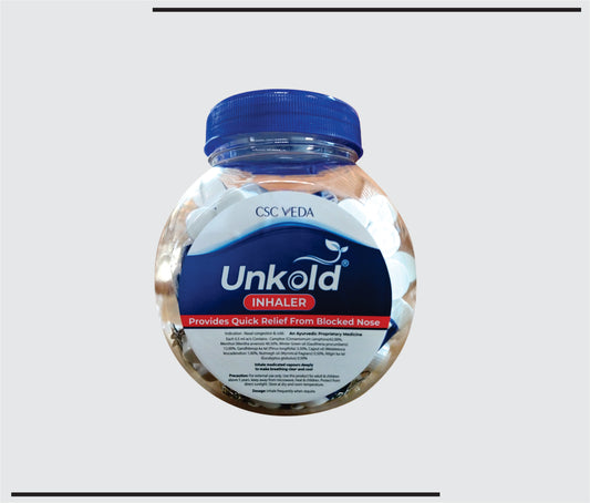 Unkold  Inhaler (5 ml ) amphor 42.00%,Menthol 40.50% winter Green Oil 12.00%, Gandhbiroja Ka tel 3.5%,Cajput Oil 1.00%,Nutmegh Oil 0.50%, Nilgiri Tel 0.50% by Csc