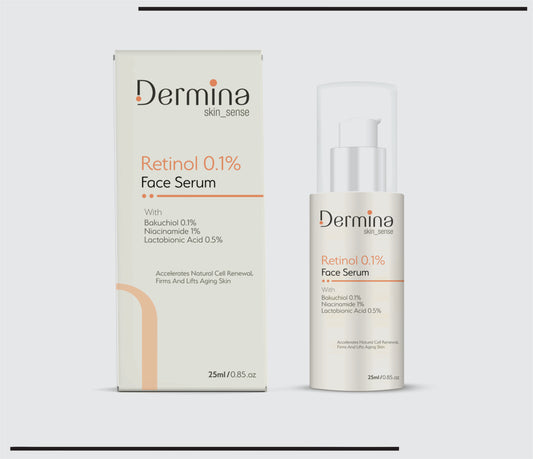 Retinol 0.1% Face Serum New (25 ml) Bakuchiol 0.1%, Niacinamide 1%, Lactobionic Acid 0.5% by Csc