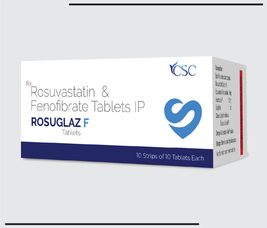 Rosuglaz F (10x10) Rosuvastatin 10mg+Finofiberate 160mg by Csc