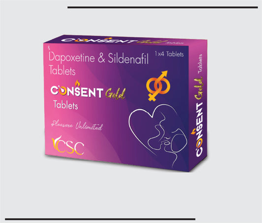 Consent Gold  (20x1x4) Dapoxetine 30mg + Sildenafil 50mg Tablets by Csc