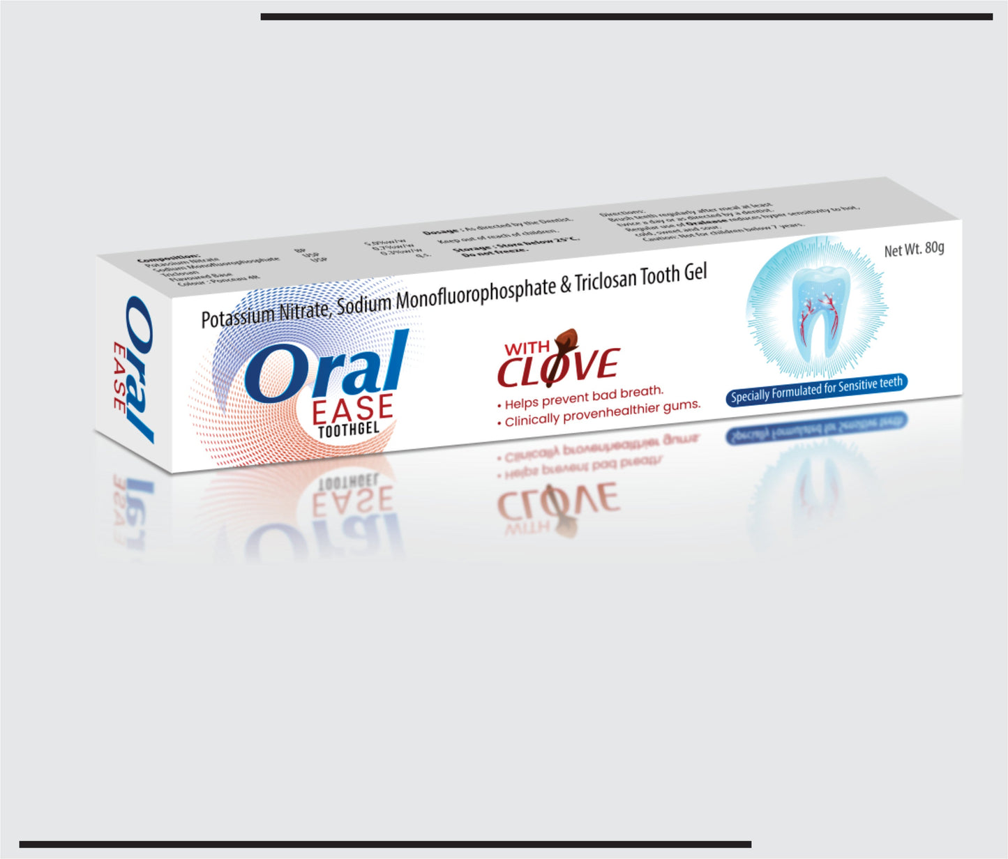 Oral Ease With Clove Paste (Potassium Nitrate 5.0% w/w + Sodium Monofluorophosphate 0.7% w/w + Triclosan 0.3% w/w)