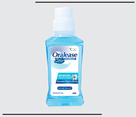 Oral Ease Mouthwash (100 ml ) Chalorhexadine Gluconate, Zinc Chloride, Sodium Fluoride Mouth Wash  by Csc
