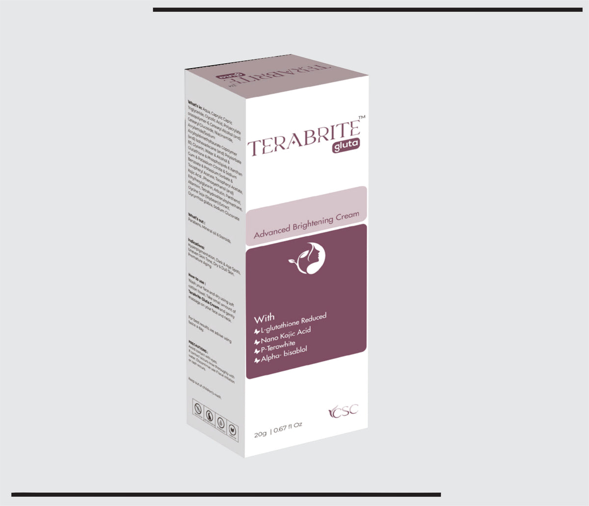 Terabrite Gluta  (20 gm ) Advanced  Brightening Cream  by Csc