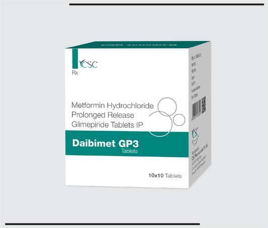 Daibimet GP3 (10x10) Metformin HCL 500mg  + Glimepiride 3mg by Csc