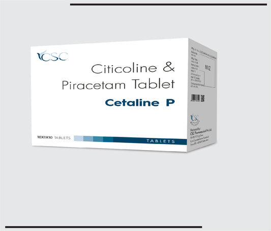 Cetaline P  (10x1x10) Citicoline Sodium 500mg+Piracetam 800 mg by Csc