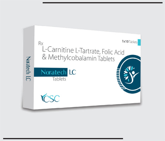 Noratech LC  (10x1x10) L-Carnitine L-Tartrate eq. to L-Carnitine 500 mg +Methylocobalmin 1500 mcg +Folic Acid 1.5 mg  by Csc