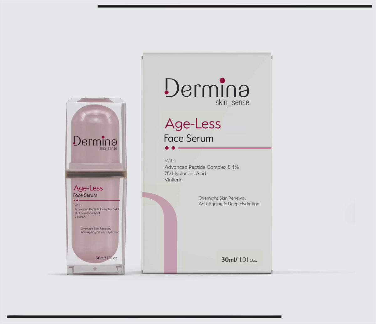 Age- Less  Face Serum (30 ml ) Advanced Peptide Complex 3.5%,lactobionic Acid, PDRN 500ppm  by Csc
