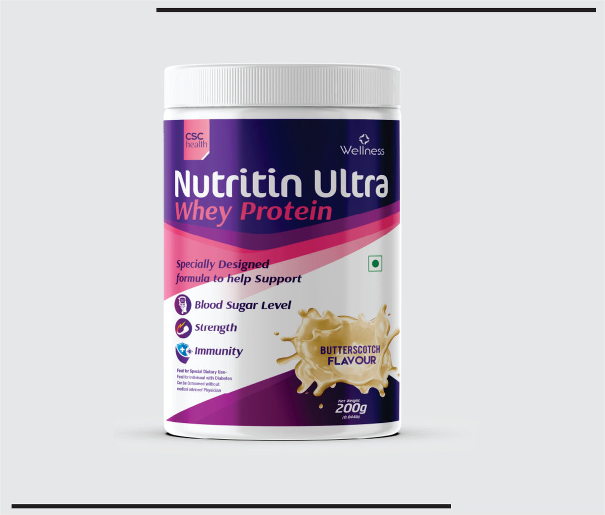 Nutritin Ultra Butter Scotch Shake  (200g) Protein Powder (Butter Scotch  flavour) by Csc