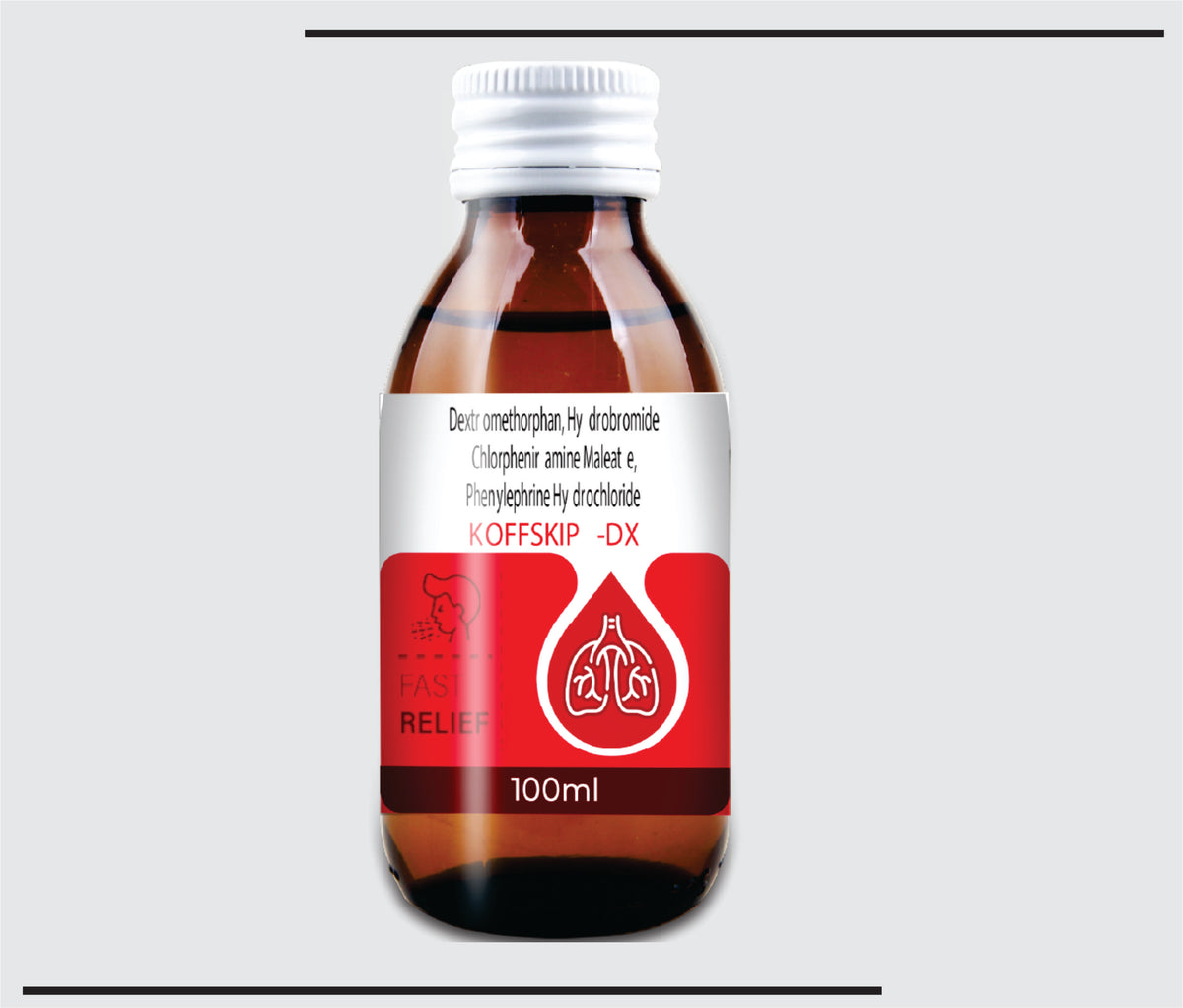 Koffskip Dx  (100ml ) Dextromethorphan Hydrobromide + Chlorpheniramine maleate + phenylephrine Hydrochloride Syrup by Csc