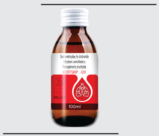 Koffskip Dx  (100ml ) Dextromethorphan Hydrobromide + Chlorpheniramine maleate + phenylephrine Hydrochloride Syrup by Csc
