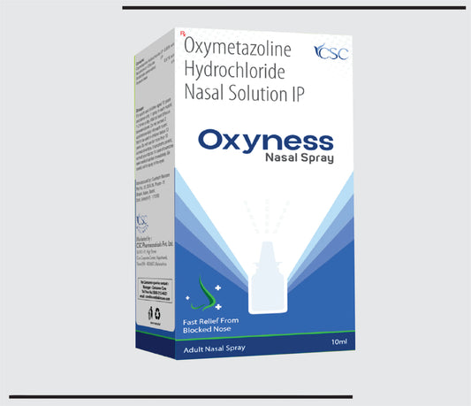 Oxyness Nasal Spray  (10 ml ) Oxymetazoline Hydrochloride IP 0.05%+Benzalkonium Chloride Solution IP 0.01% by Csc