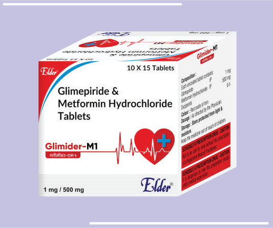 Glymet Gp2  Tab (500/2 Mg) (10X10) Metformin 500Mg,Glimipride 2Mg by Elder