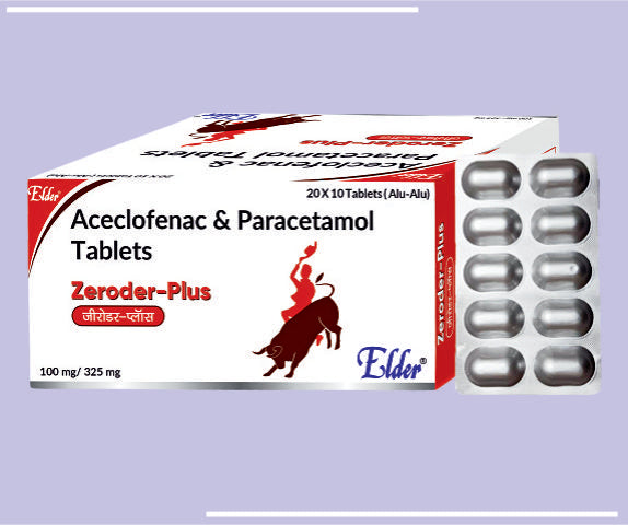 Zeroder Plus Tab (Al/Al) (75X10) Aceclofenac 100 Mg, Paracetamol 325 Mg Tab By Elder