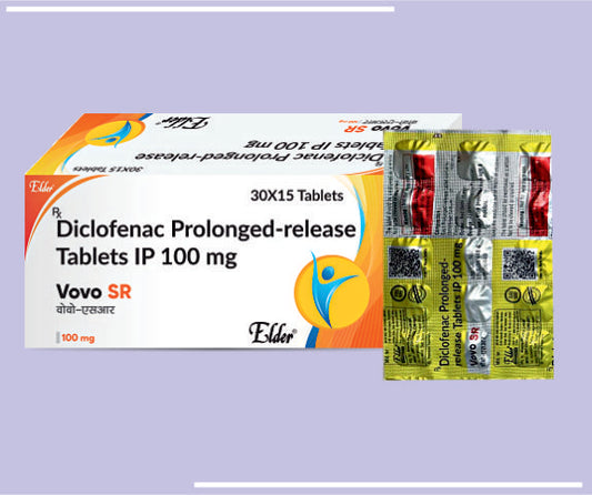 Vovo Sr 100 Tabs (30X15) Diclofenac Prolonged Release 100Mg Tablets By Elder