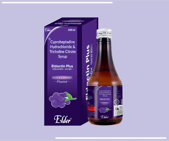 Eldactin Plus Syp (Black Current) (200Ml) Cyproheptadine 1.5 Mg, Tricholine Citrate 55 Mg Susp By Elder