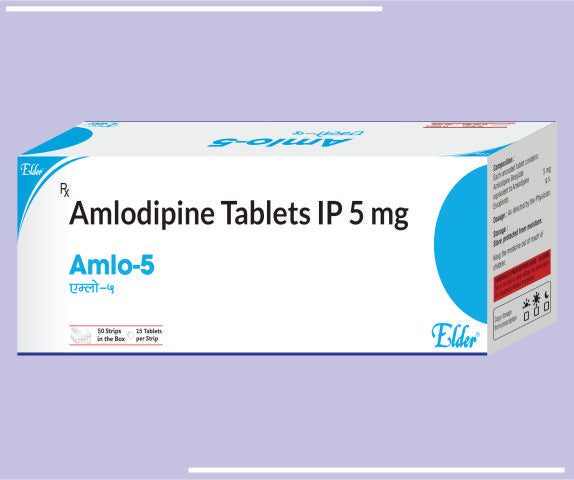 Amlo At Tabs (5/50Mg) Strip (20X10) Amlodipin 5Mg,Atenolol 50Mg by Elder