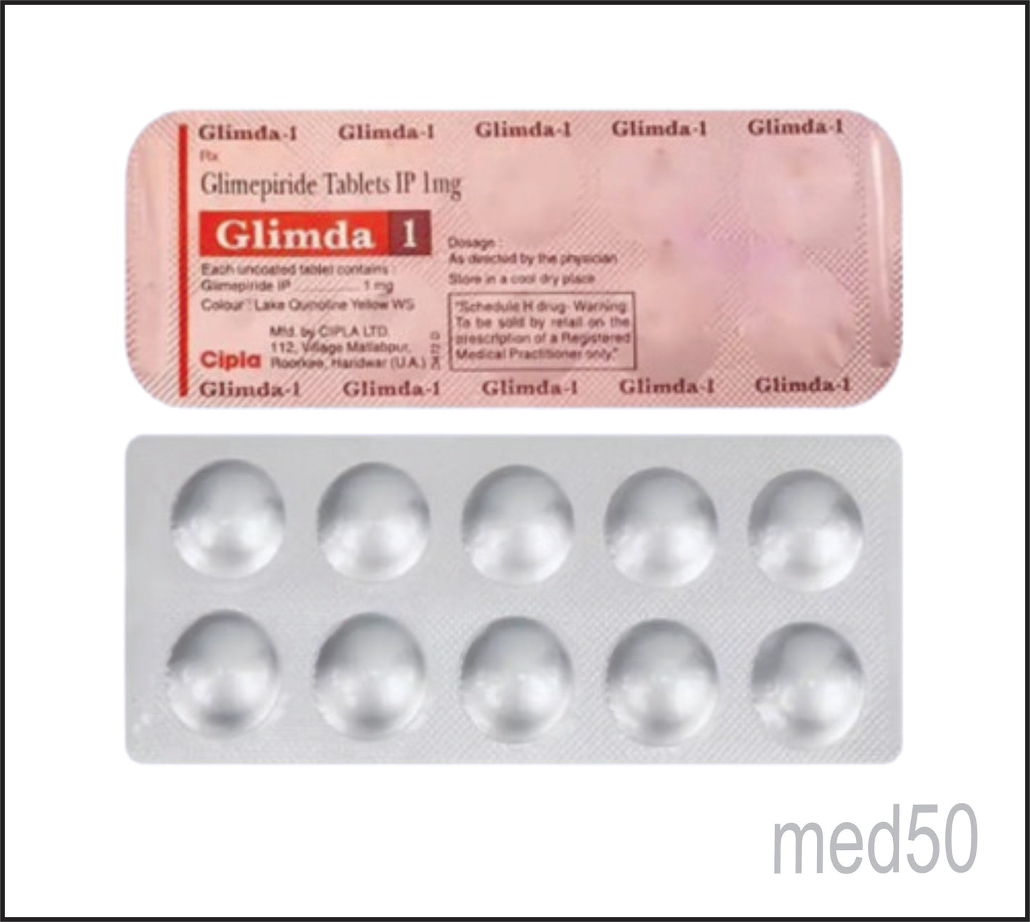 Glimda 1 Tablet (Glimepiride 1mg)