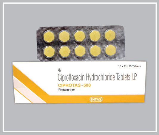 Ciprotas  500 10 Tab (Ciprofloxacin Hydrochloride 500Mg ) By Intas