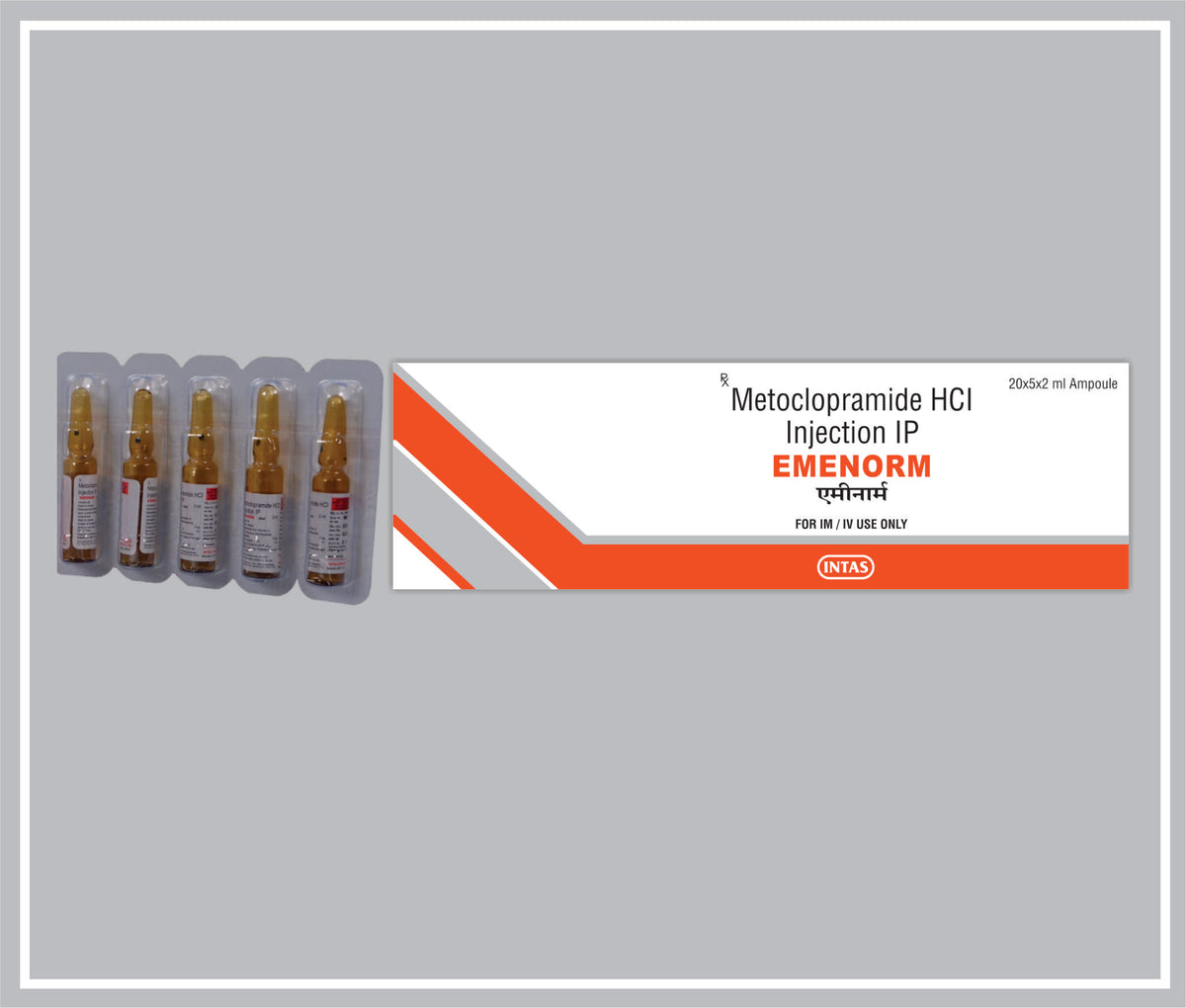 Emenorm Inj. 2Ml Amp. (Metoclopramide Hydrochloride 5Mg ) By Intas