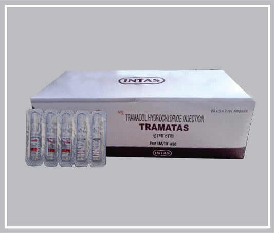 Tramatas  Inj 2 Ml (Tramadol Hydrochloride 50Mg, Ampoule) By Intas