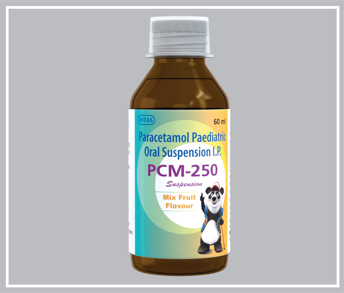 Pcm-250 Suspension 60Ml (Paracetamol 250Mg /5Ml, Mix Fruit Flavour) By Intas