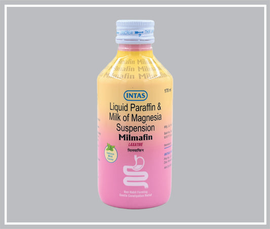 Milmafin 170Ml (Mint Flavour) (Milk Of Magnesia 11.25Ml + Liquid Paraffin 3.75Ml /15Ml) By Intas