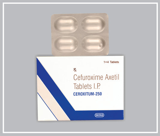 Ceroxitum-250 4 Tab (Cefuroxime Axetil 250Mg ) By Intas