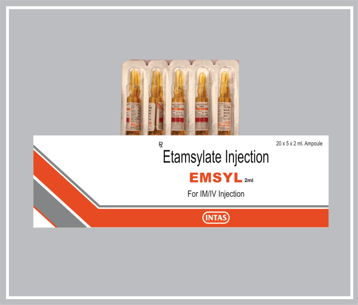 Emsyl 2Ml Inj (Ethamsylate 125Mg / Ml) By Intas
