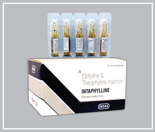 Intaphylline  Inj  2 Ml (Etofylline 84.7Mg + Theophylline 25.3Mg /2Ml , Ampoule) By Intas
