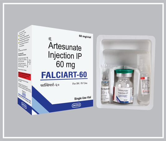Falciart Inj 5 Ml (Artesunate 60Mg & Sodium Bicarbonate 5% /5Ml & Sodium Chloride 0.9% /5Ml  ) By Intas