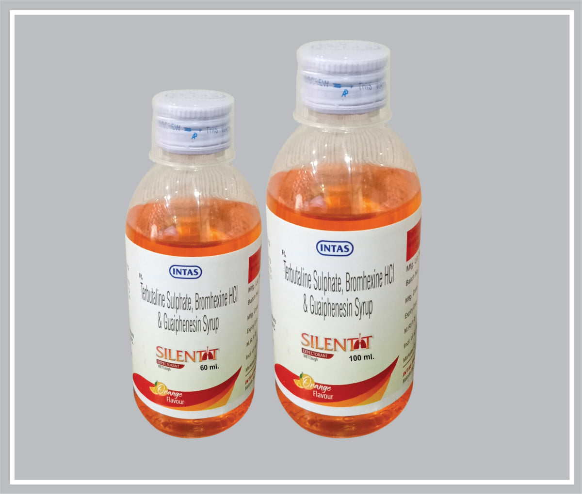 Silentt 100 Ml (Terbutaline Sulphate 1.25Mg + Bromhexine Hydrochloride 2Mg + Guaiphenesin 50Mg /5Ml ) By Intas