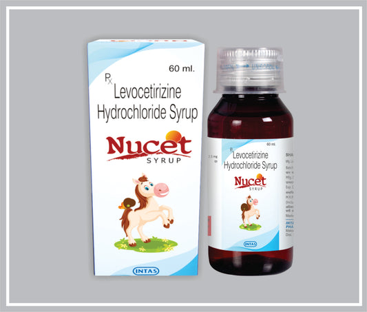Nucet Syrup. 60 Ml (Levocetirizine Dihydrochloride 2.5Mg /Ml) By Intas