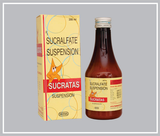 Sucratas Syrup 200 Ml (Sucralfate 1000Mg/5Ml ) By Intas