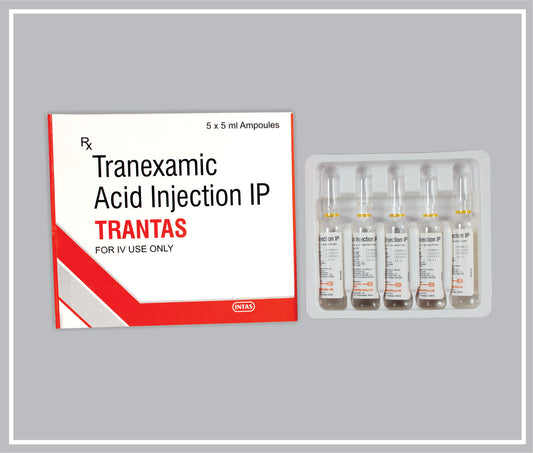 Trantas 5Ml Amp. (Tranexmic Acid 500Mg, Ampoule) By Intas
