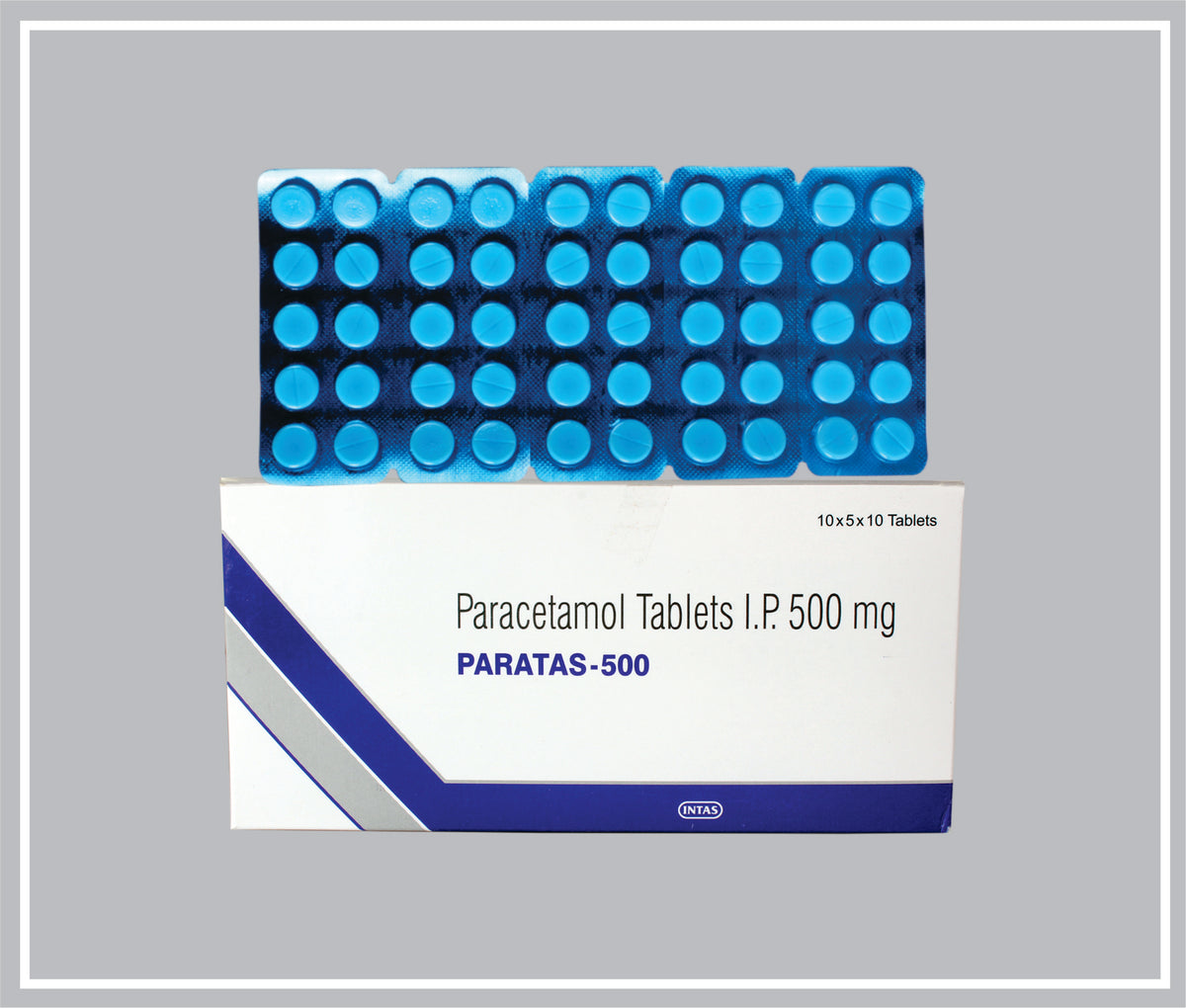 Paratas  500 10 Tab (Paracetamol 500Mg ) By Intas