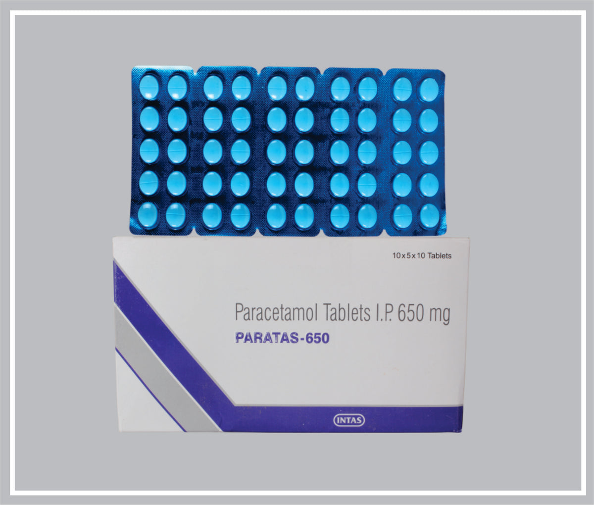 Paratas  650 10 Tab (Paracetamol 650Mg ) By Intas