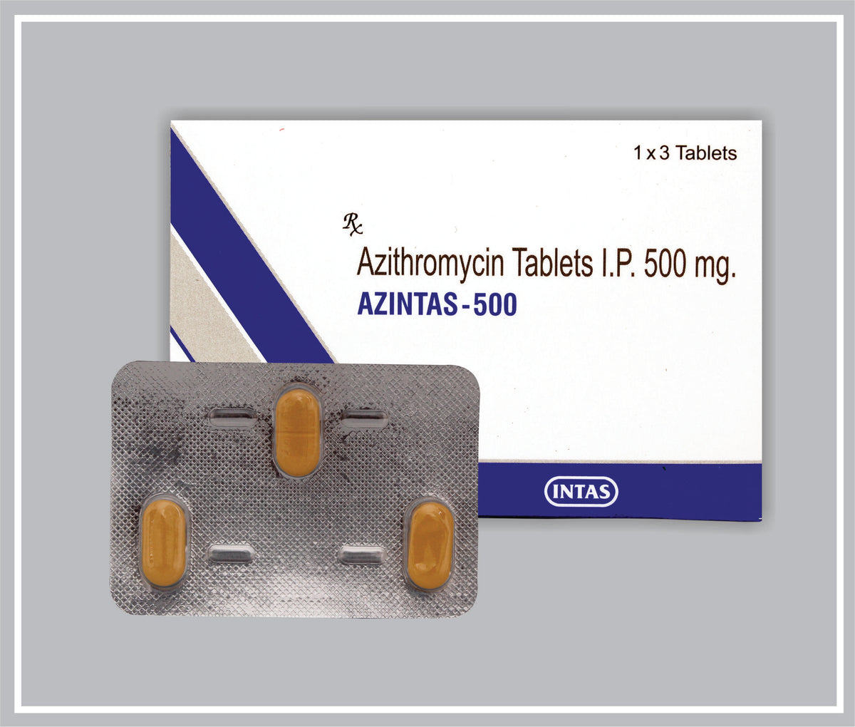 Azintas 500 3 Tab (Azithromycin 500Mg ) By Intas