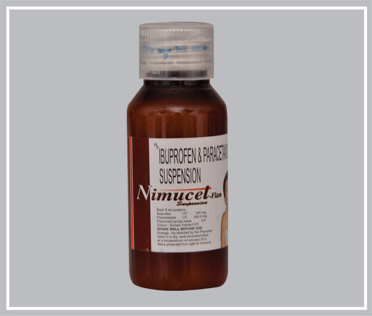 Nimucet Flam 60 Ml (Ibuprofen 100Mg + Paracetamol 162.5Mg /5Ml) By Intas