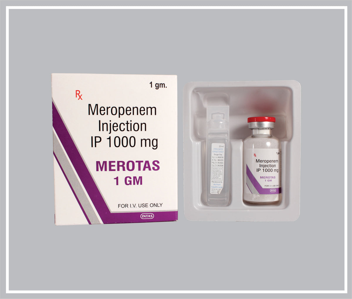 Merotas 1 Gm (Meropenem Trihydrate 1000Mg ) By Intas