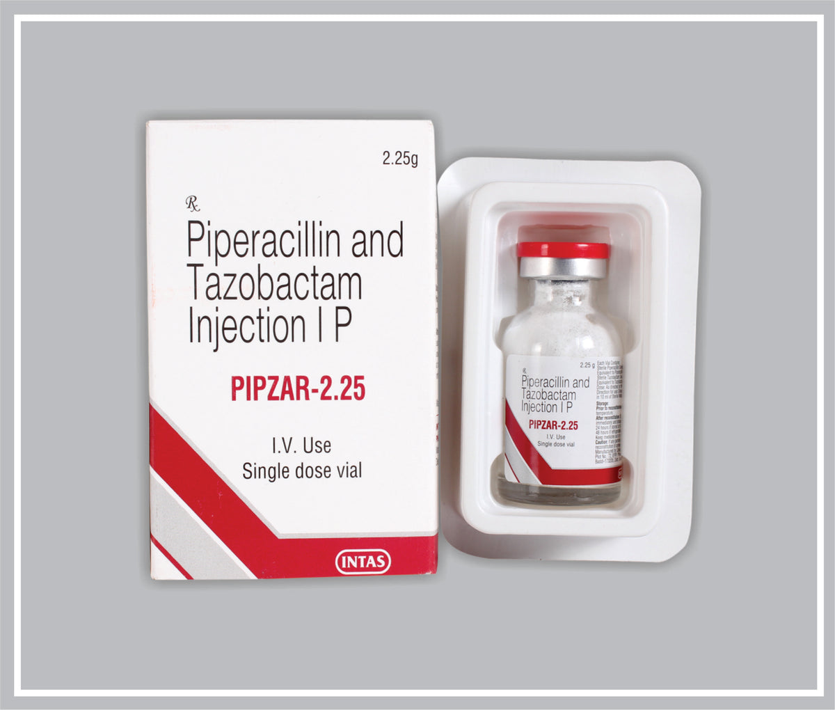 Pipzar 2.25 Gm (Piperacillin 2Gm + Tazobactam 0.25Gm ) By Intas
