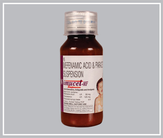 Nimucet-Mf Sus 60 Ml (Mefenamic Acid 50Mg + Paracetamol 125Mg /5Ml) By Intas