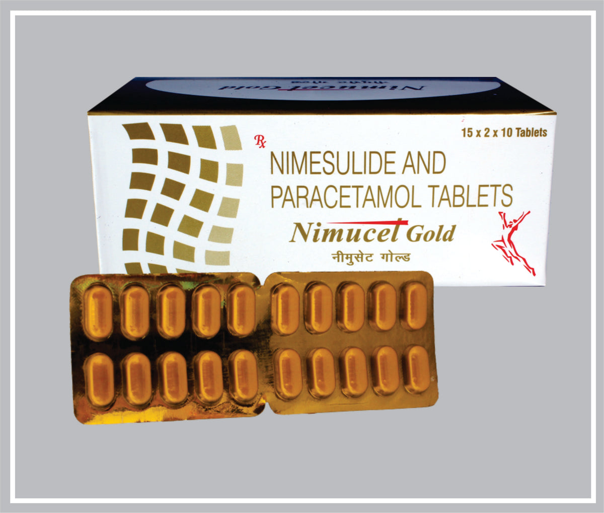 Nimucet Gold Tab (30X10 Tab) (Nimesulide 100Mg + Paracetamol 325Mg) By Intas