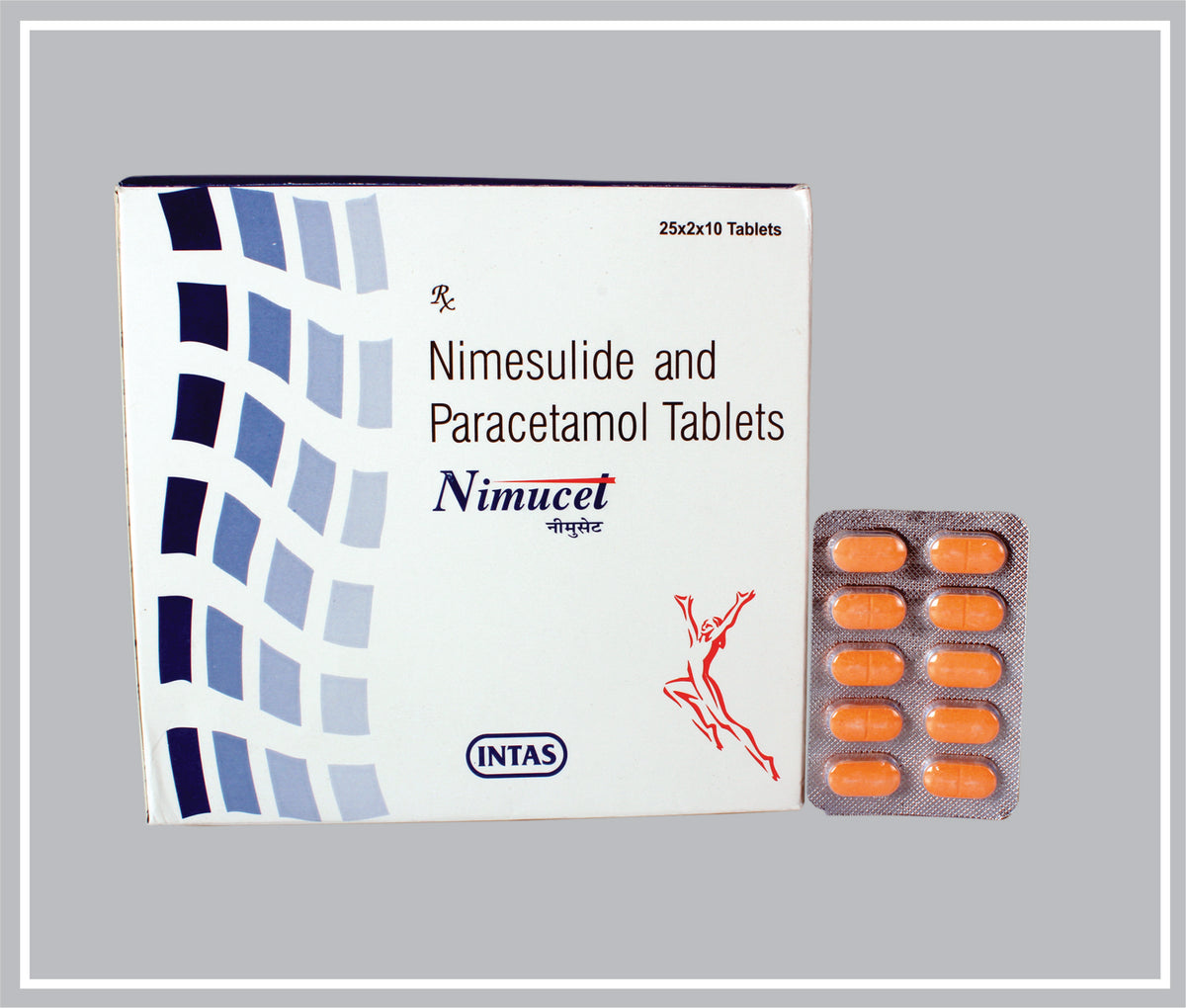 Nimucet 10 Tab (50X10 Tab) (Nimesulide 100Mg + Paracetamol 325Mg) By Intas