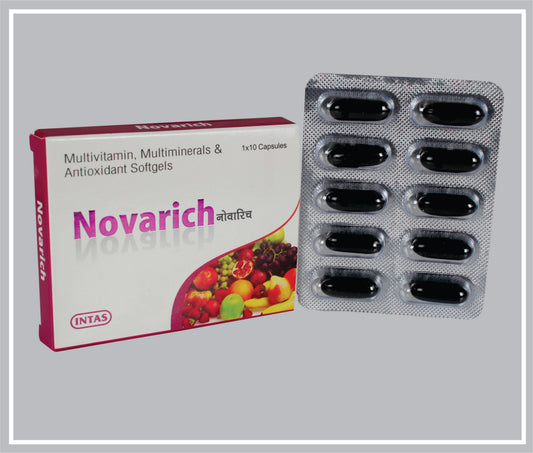 Novarich  10 Cap (Multivitamin + Multiminerals + Antioxidant Softgel Capsule) By Intas