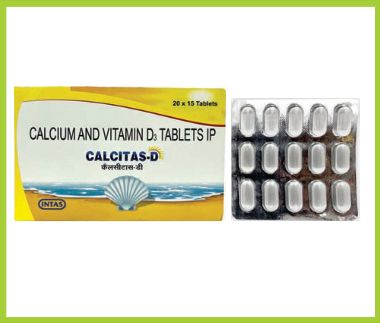Calcitas-D 500 15 Tab (Calcium 500 mg + Cholecalciferol 250 IU)