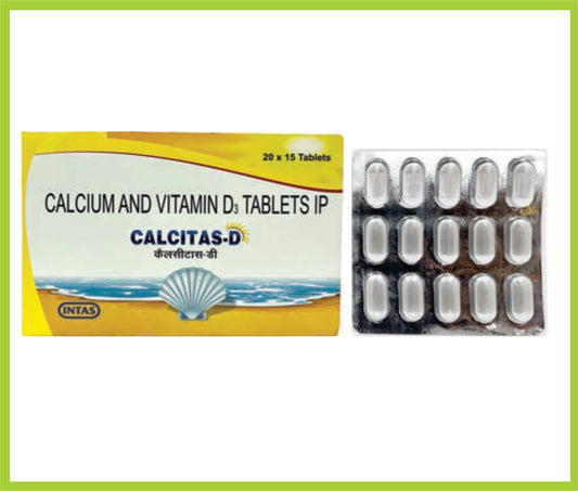 Calcitas-D 500 15 Tab (Calcium 500 mg + Cholecalciferol 250 IU)